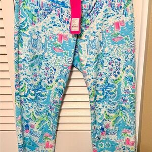 Lilly Pulitzer Blue and Pink Patterned Cropped Pants